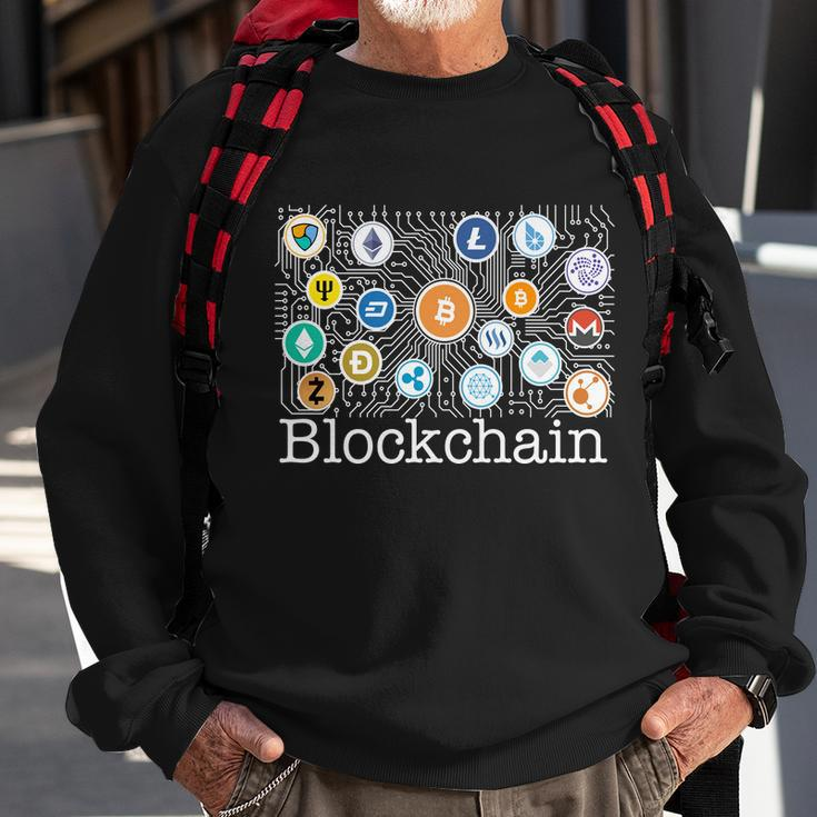 Blockchain Cryptocurrency Logos Sweatshirt Gifts for Old Men