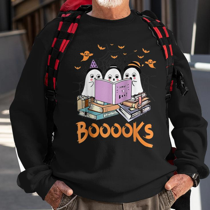 Boo Read Books Library Funny Booooks Ghost Halloween Gifts Sweatshirt Gifts for Old Men