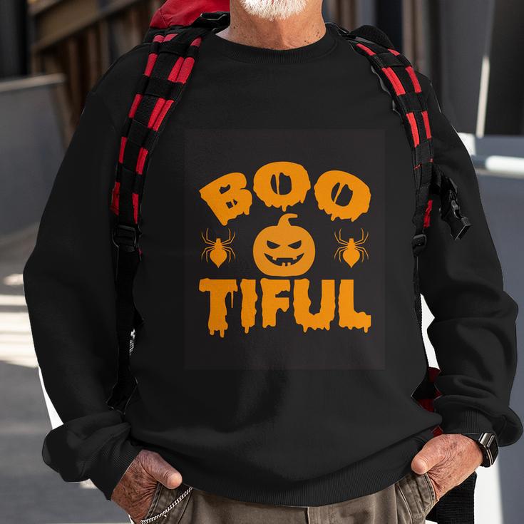 Boo Tiful Pumpkin Halloween Quote Sweatshirt Gifts for Old Men