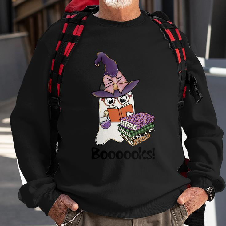 Boooooks Ghost Funny Halloween Quote Sweatshirt Gifts for Old Men