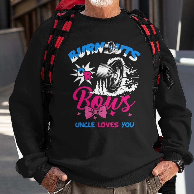 Burnouts Or Bows Gender Reveal Baby Party Announce Uncle Sweatshirt Gifts for Old Men