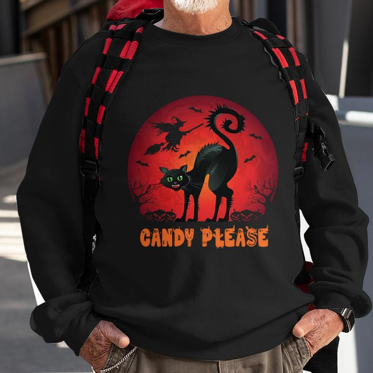 Candy Please Cat Halloween Quote Sweatshirt Gifts for Old Men