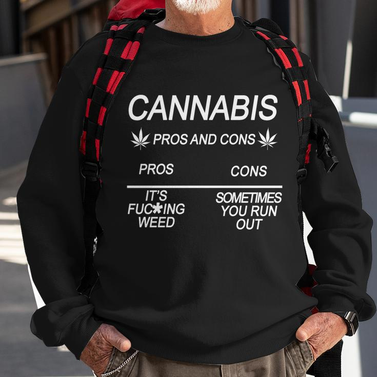 Cannabis Pros And Cons Weed Sweatshirt Gifts for Old Men