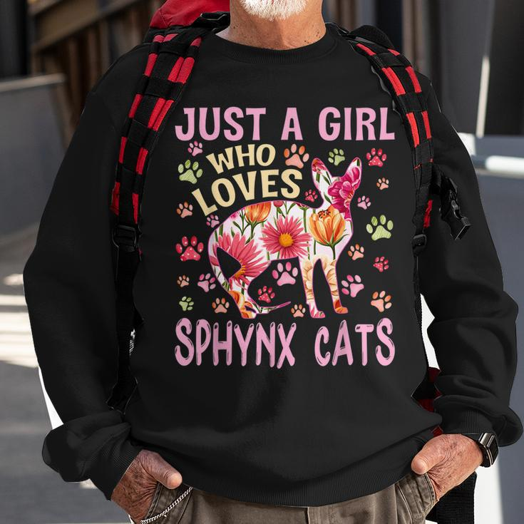 Cat Lover Just A Girl Who Loves Sphynx Cats Funny Sweatshirt Gifts for Old Men