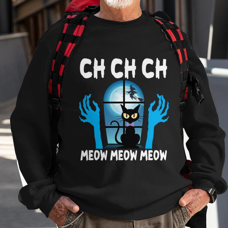 Ch Ch Ch Meow Moew Moew Cat Halloween Quote Sweatshirt Gifts for Old Men