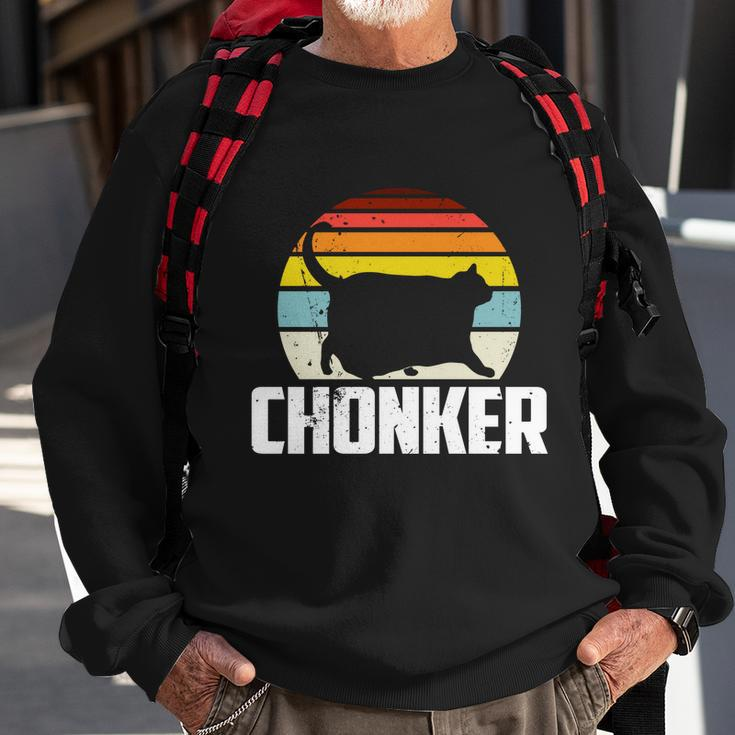 Chonker Fat Cat Meme Funny Chonk Cat Gift Sweatshirt Gifts for Old Men
