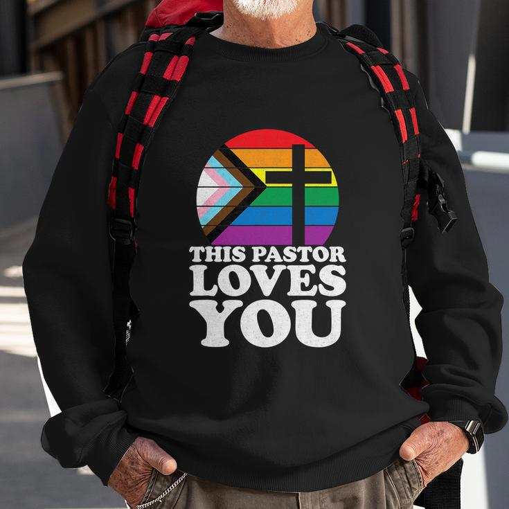 Christian Ally Inclusive Pride Clergy This Pastor Loves You Sweatshirt Gifts for Old Men