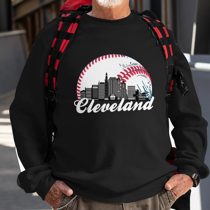 Cleveland Baseball Skyline Retro Tshirt Sweatshirt Gifts for Old Men
