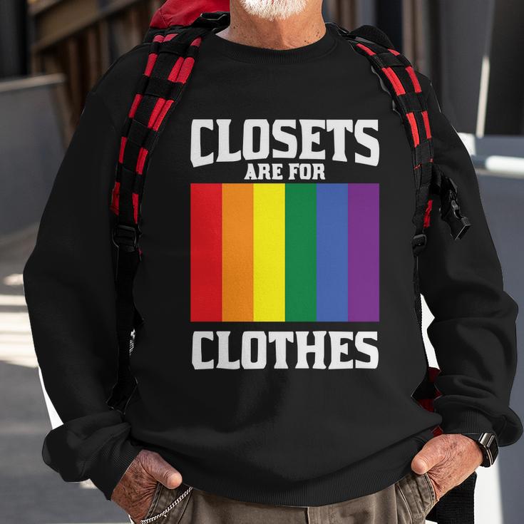 Closets Are For Clothes Lgbt Gay Pride Lesbian Bisexual Ally Quote Sweatshirt Gifts for Old Men