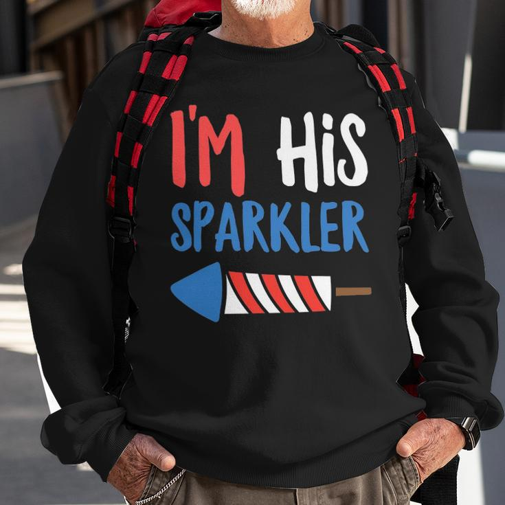 Couples Matching 4Th Of July - Im His Sparkler Sweatshirt Gifts for Old Men