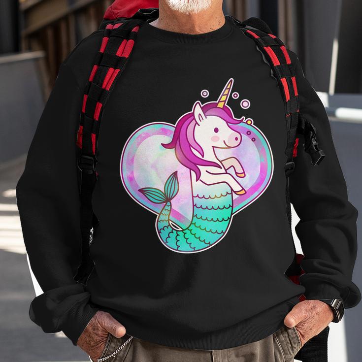 Cute Unicorn Mermaid Heart Sweatshirt Gifts for Old Men