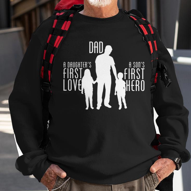 Dad A Sons First Hero Daughters First Love Tshirt Sweatshirt Gifts for Old Men