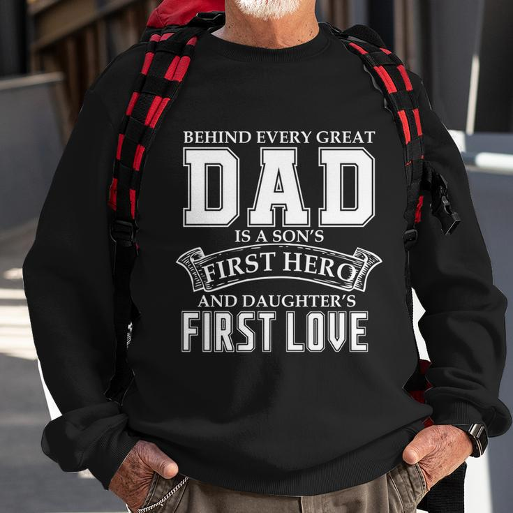 Dad A Sons Hero A Daughters First Love Fathers Day Cool Gift Sweatshirt Gifts for Old Men