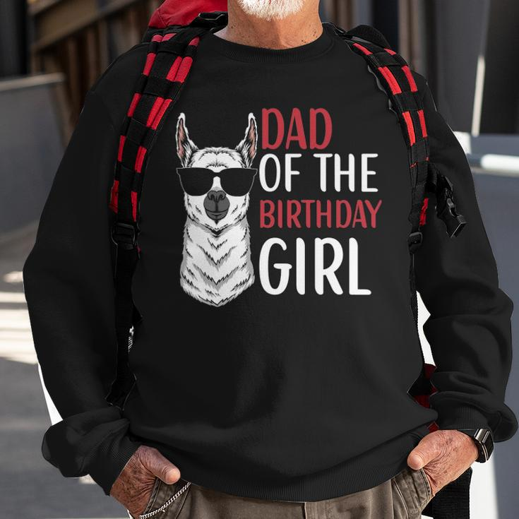 Dad Of The Birthday Girl Matching Birthday Outfit Llama Sweatshirt Gifts for Old Men