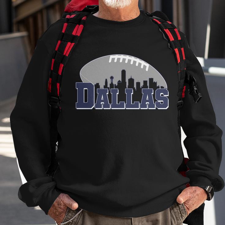 Dallas Texas Skyline City Football Fan Sweatshirt Gifts for Old Men