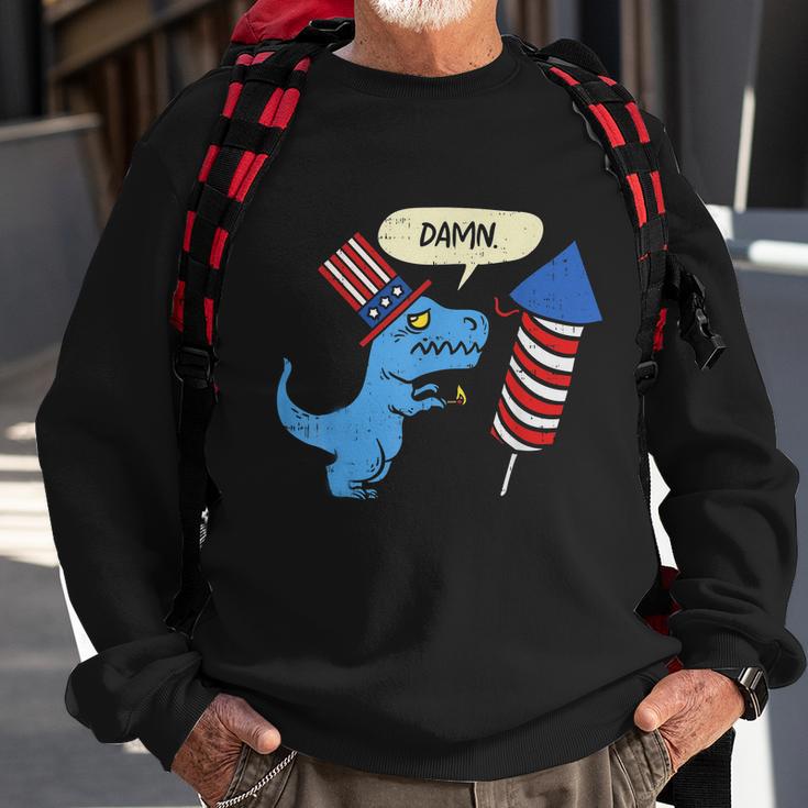 Damn Trex Short Hands Firecracker Funny Firework 4Th Of July Sweatshirt Gifts for Old Men