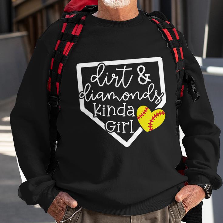 Dirt And Diamonds Kinda Girl Baseball Softball Mom Meaningful Gift Sweatshirt Gifts for Old Men