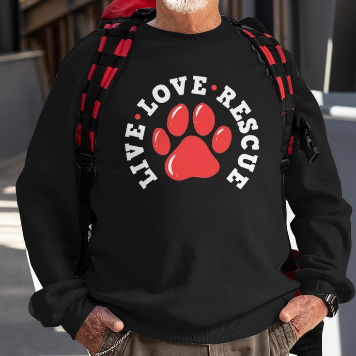 Dog Rescue Adopt Dog Paw Print Sweatshirt Gifts for Old Men