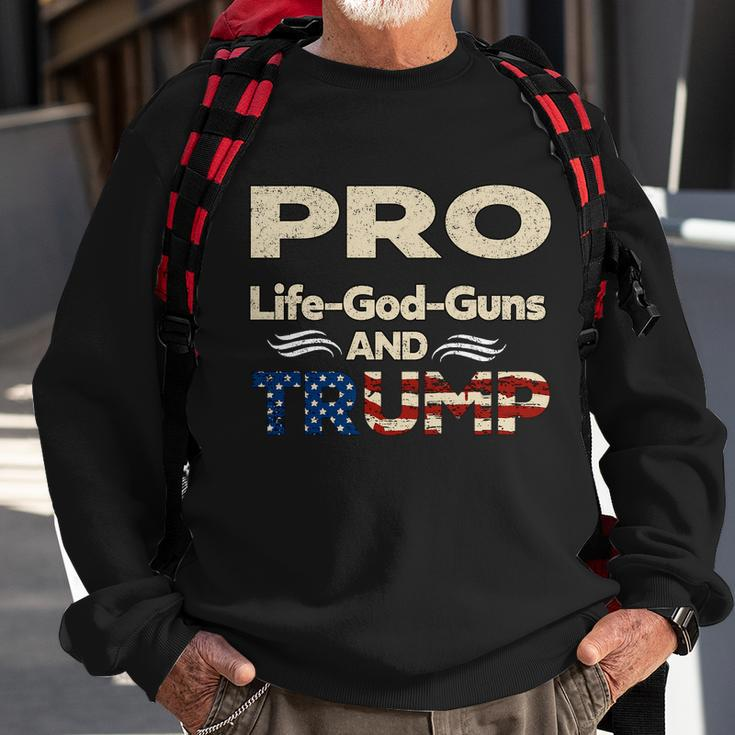 Donald Trump Pro Life God Gun Sweatshirt Gifts for Old Men