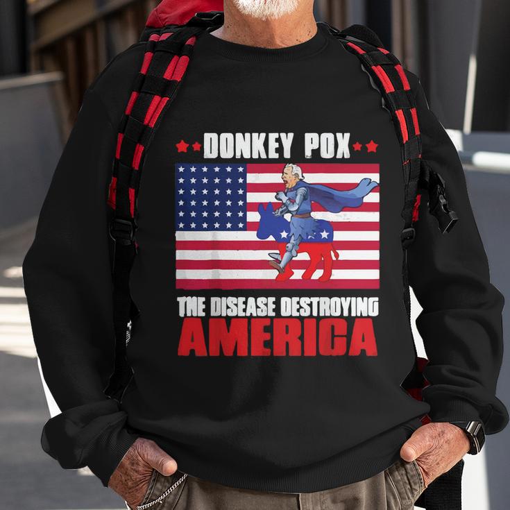 Donkey Pox The Disease Destroying America Anti Biden V2 Sweatshirt Gifts for Old Men