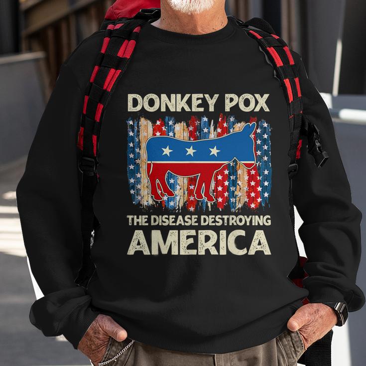 Donkey Pox The Disease Destroying America Funny Donkeypox V2 Sweatshirt Gifts for Old Men