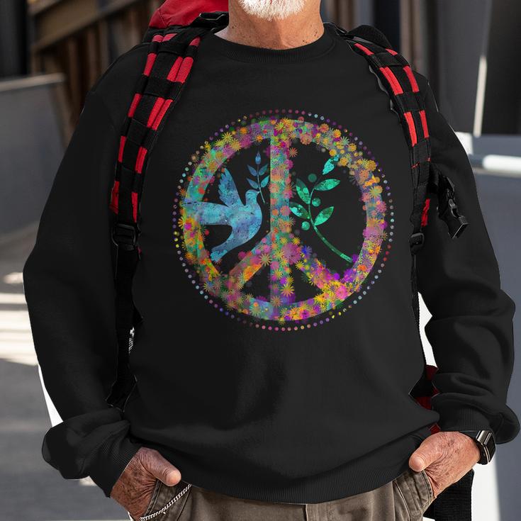 Earth Watercolor Peace Sign Tshirt Sweatshirt Gifts for Old Men