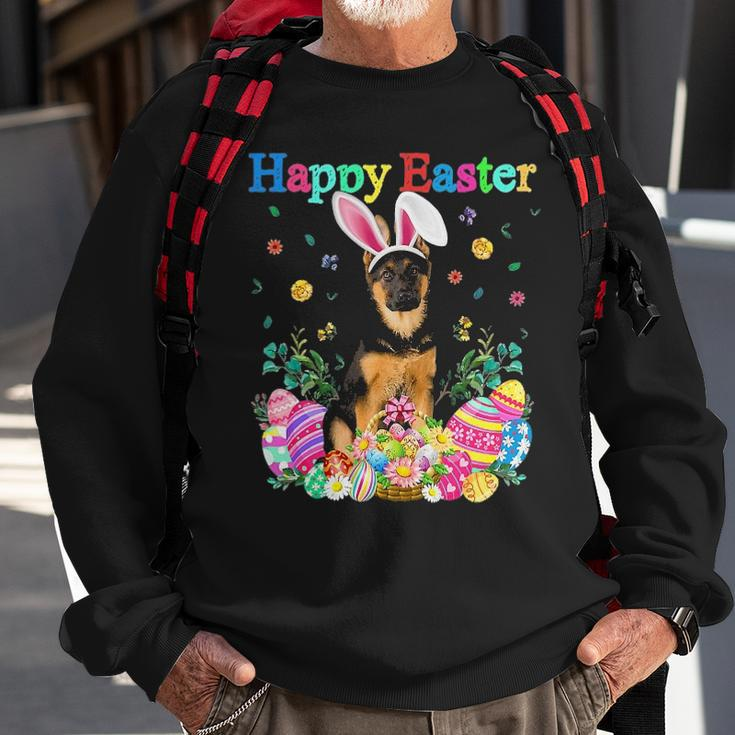 Easter Bunny German Shepherd Dog With Easter Eggs Basket Sweatshirt Gifts for Old Men