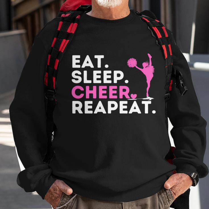 Eat Sleep Cheer Repeat Meaningful Gift Cheerleader Cheerleading Cheering Gift Sweatshirt Gifts for Old Men