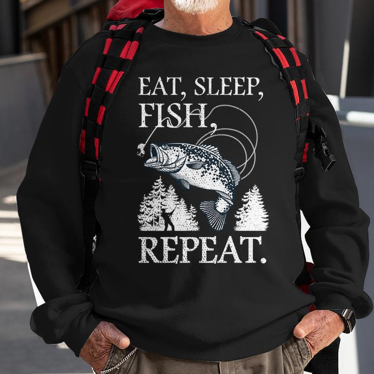 Eat Sleep Fish Repeat Tshirt Sweatshirt Gifts for Old Men