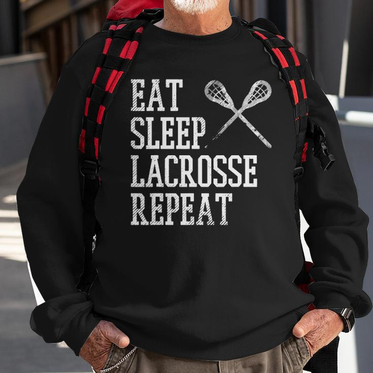 Eat Sleep Lacrosse Repeat Funny Lax Player Men Women Kids Sweatshirt Gifts for Old Men