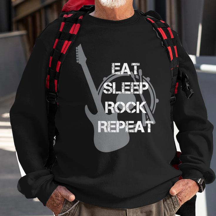 Eat Sleep Rock Repeat Sweatshirt Gifts for Old Men