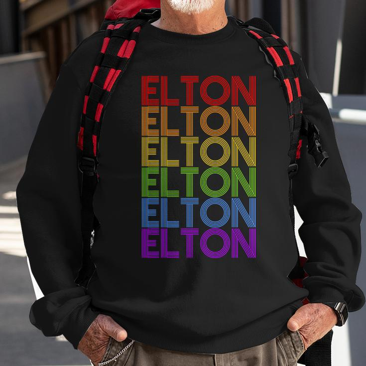 Elton Wordmark Pattern Retro Style Sweatshirt Gifts for Old Men