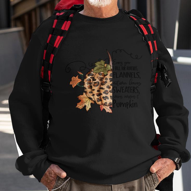 Every You I Fall For Bonfires Flannels Thanksgiving Quote Sweatshirt Gifts for Old Men