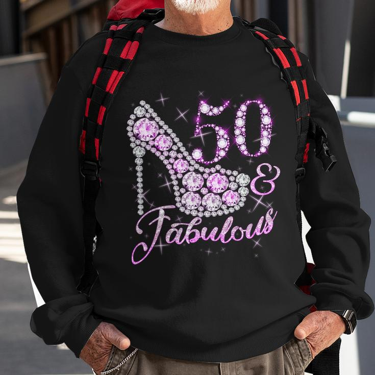 Fabulous & 50 Sparkly Shiny Heel 50Th Birthday Tshirt Sweatshirt Gifts for Old Men