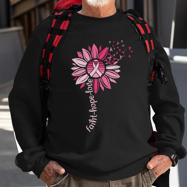 Faith Hope Love Pink Ribbon Breast Caner Sweatshirt Gifts for Old Men