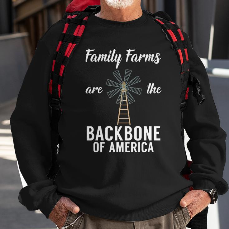 Family Farms Are The Backbone Of America Farm Lover Farming Sweatshirt Gifts for Old Men