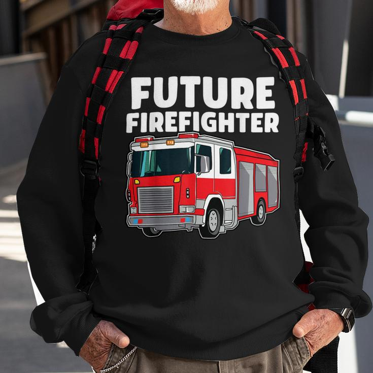 Firefighter Future Firefighter Fire Truck Theme Birthday Boy V2 Sweatshirt Gifts for Old Men