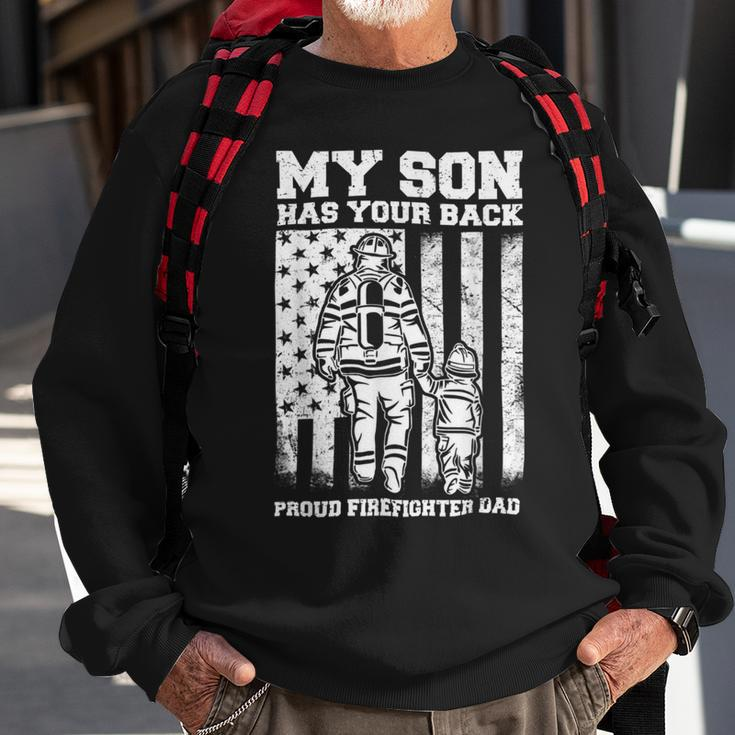 Firefighter Proud Firefighter Dad Firefighting Hero Fireman Parent V2 Sweatshirt Gifts for Old Men