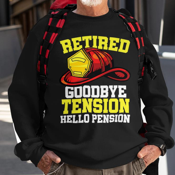 Firefighter Retired Goodbye Tension Hello Pension Firefighter Sweatshirt Gifts for Old Men