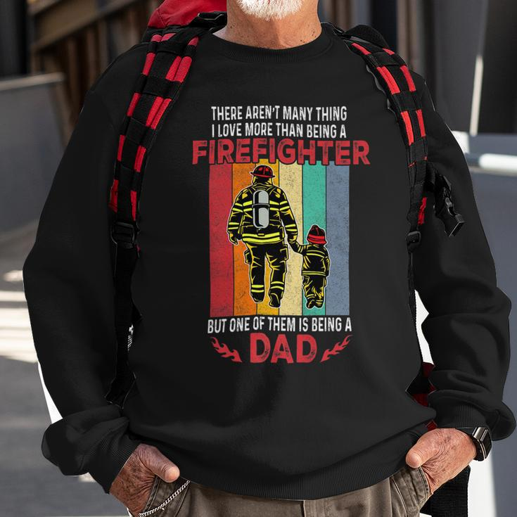 Firefighter Retro Vintage Father And Son Firefighter Dad Fathers Day Sweatshirt Gifts for Old Men