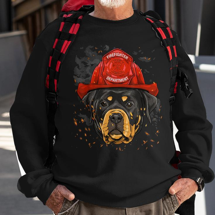 Firefighter Rottweiler Firefighter Rottweiler Dog Lover V2 Sweatshirt Gifts for Old Men