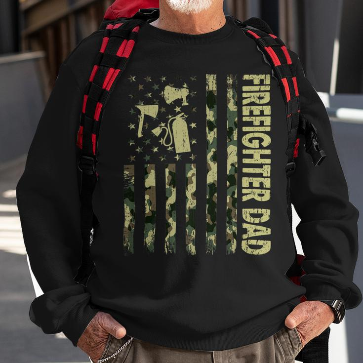 Firefighter Usa Flag Camouflage Firefighter Dad Patriotic Fathers Day Sweatshirt Gifts for Old Men