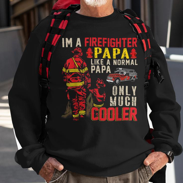 Firefighter Vintage Im A Firefighter Papa Definition Much Cooler Sweatshirt Gifts for Old Men