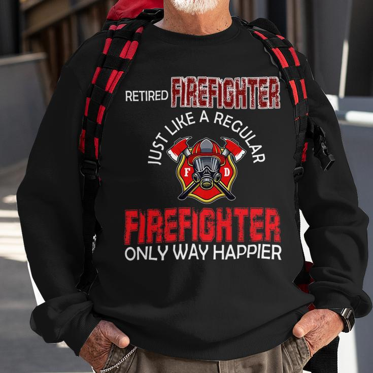 Firefighter Vintage Retired Firefighter Definition Only Happier Retire V3 Sweatshirt Gifts for Old Men