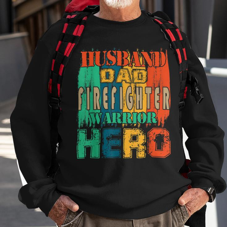 Firefighter Vintage Retro Husband Dad Firefighter Hero Matching Family V3 Sweatshirt Gifts for Old Men