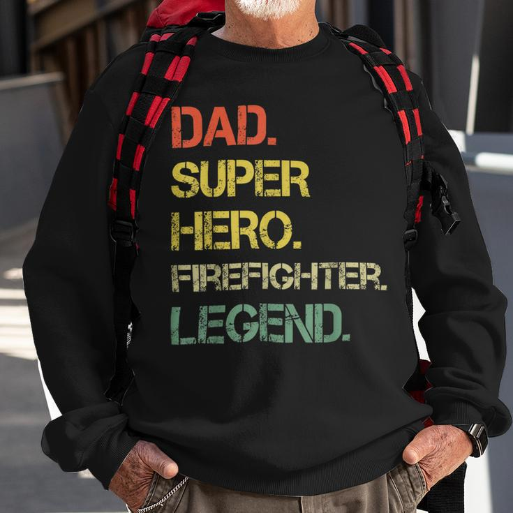 Firefighter Vintage Style Dad Hero Firefighter Legend Fathers Day Sweatshirt Gifts for Old Men