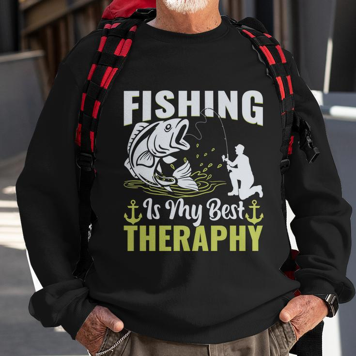 Fishing Is My Best Therapy Sweatshirt Gifts for Old Men