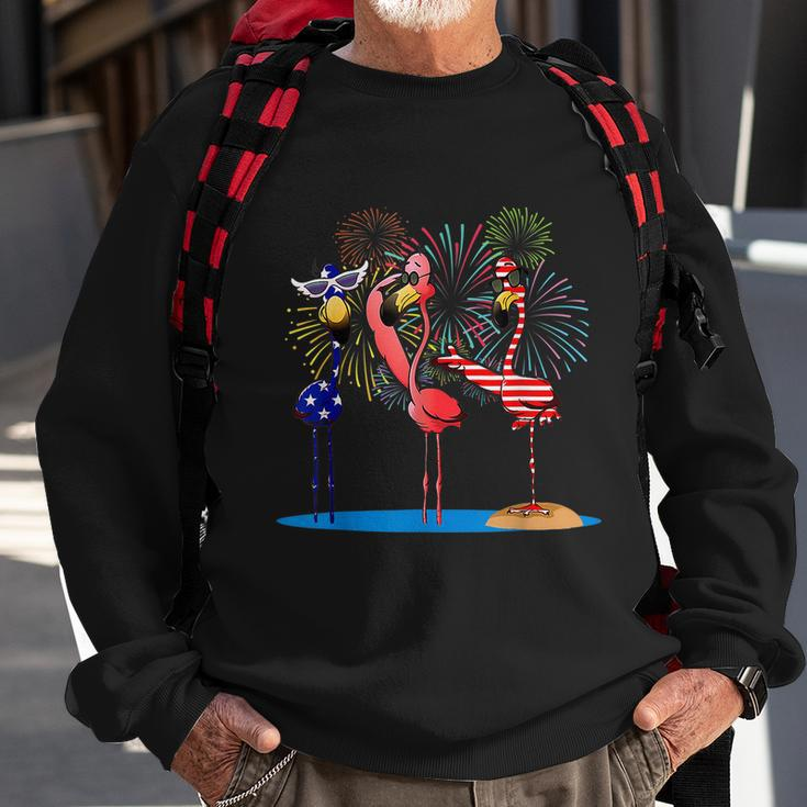 Flamingo 4Th Of July American Flag Flamingo Independence Sweatshirt Gifts for Old Men