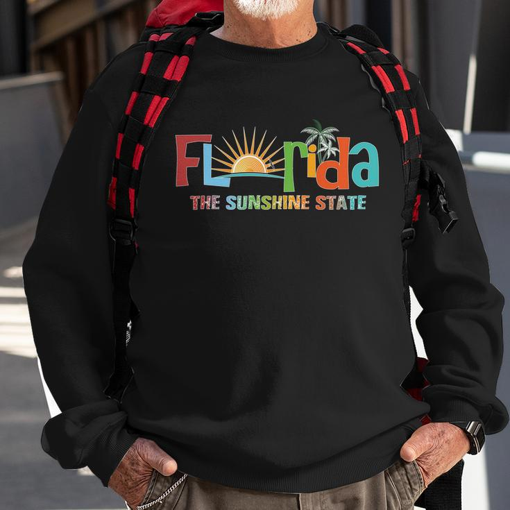 Florida The Sunshine State Colorful Sweatshirt Gifts for Old Men