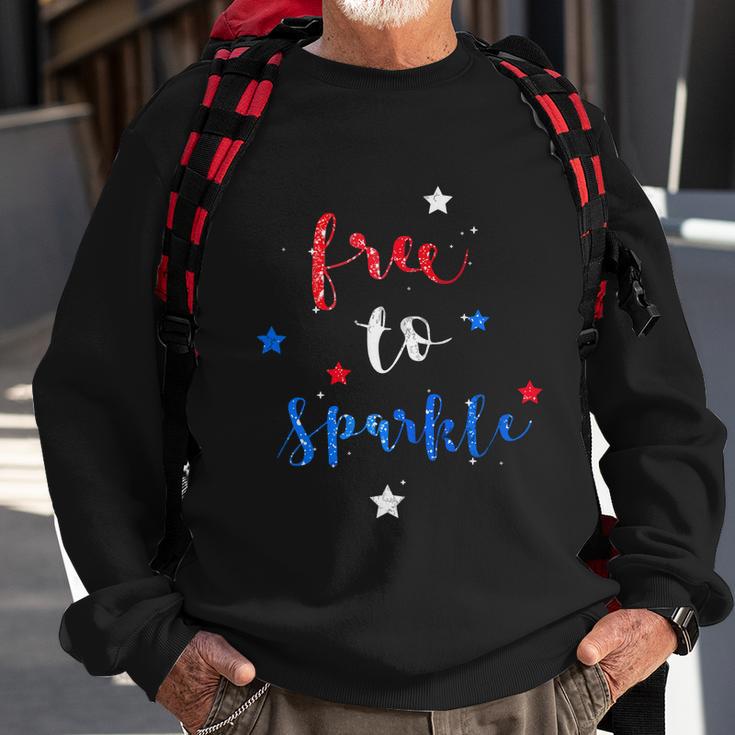 Free To Sparkle Funny Girl Shirt Women 4Th Of July Sparklers Sweatshirt Gifts for Old Men